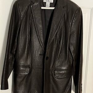 Brown genuine leather jacket - no tears or holes leather is pebbled